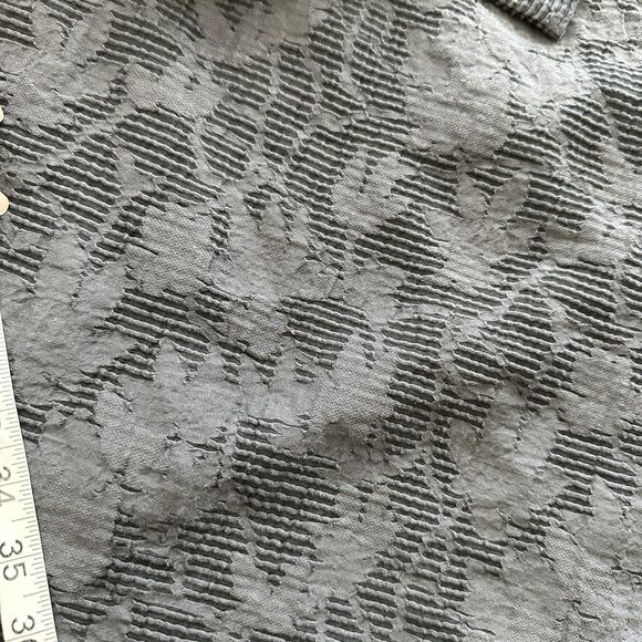 Josie Natori 8 Sleeveless Belted Jacquard Fit-&-Flare Floral Gray  Dress Unlined - Picture 13 of 13